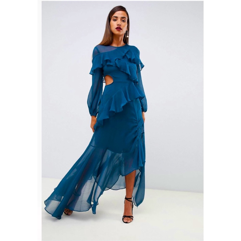 ASOS design ruffle maxi dress size 4